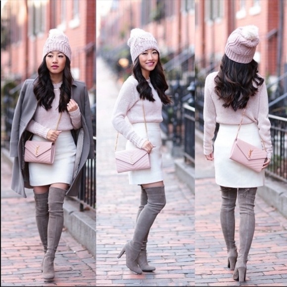 Stuart Weitzman Highland Suede Over The Knee‎ Heeled Boot in Grey Size 9.5 - Picture 8 of 8